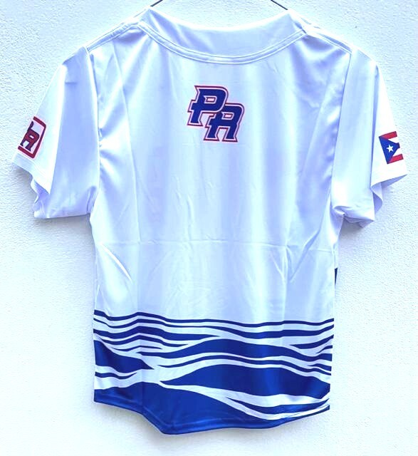 Puerto Rico Boricua PR Flag EL Morro Adult L/XL Baseball Jersey Shirt