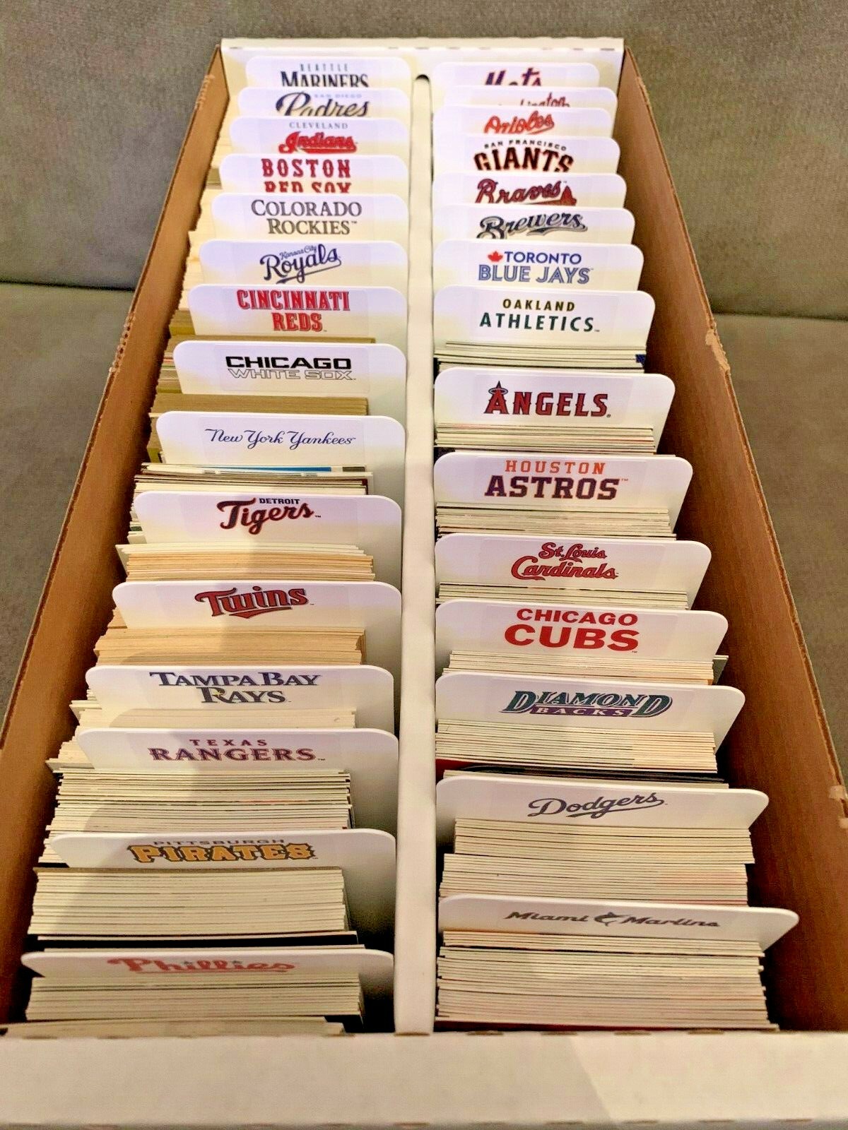 (30) TALL Sports Card Dividers With (30) FREE Customized MLB Wordmark Labels