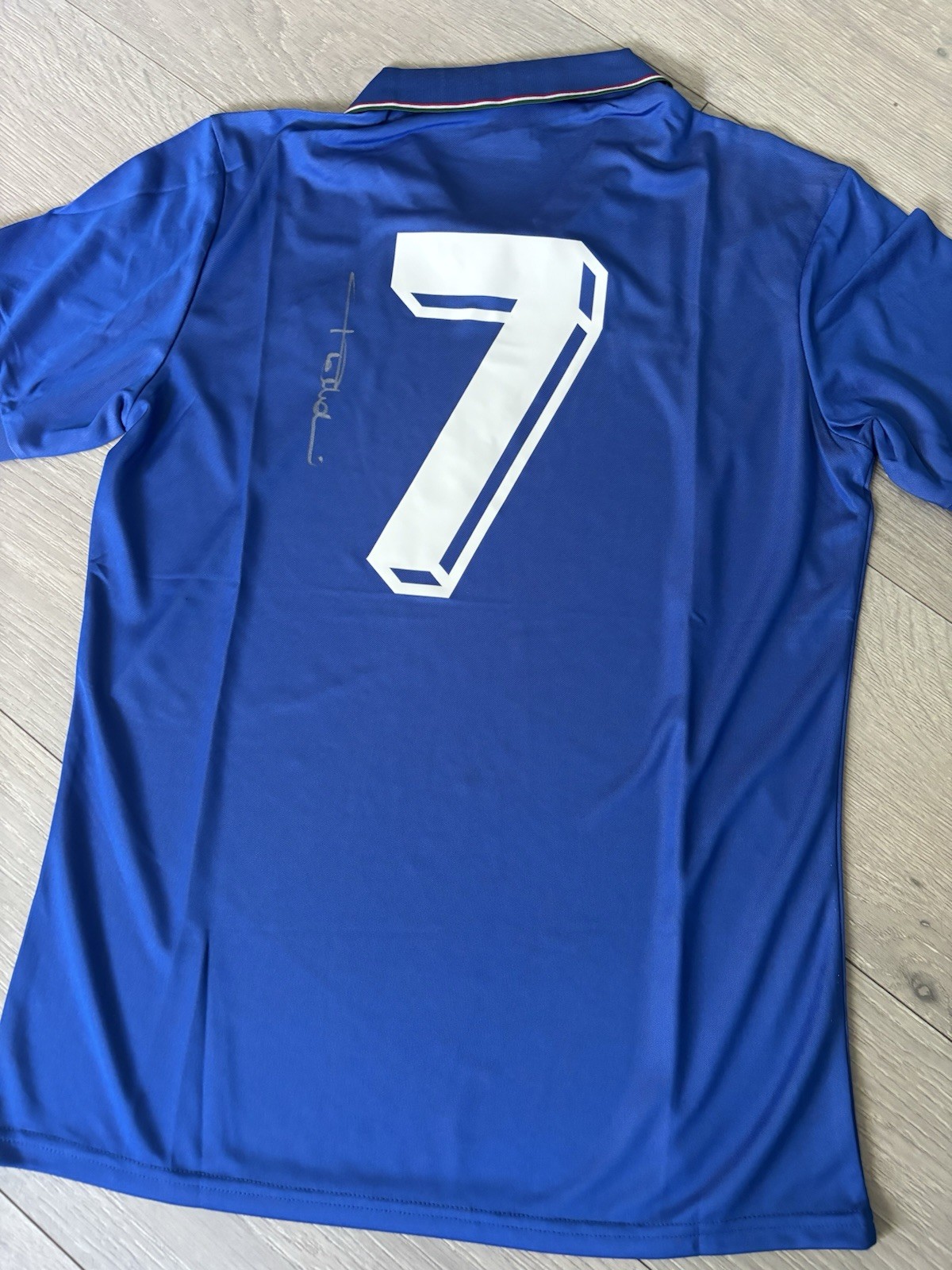PAOLO MALDINI Rare Hand Signed Retro 1990 Italy National Team Shirt #7 PROOF/COA