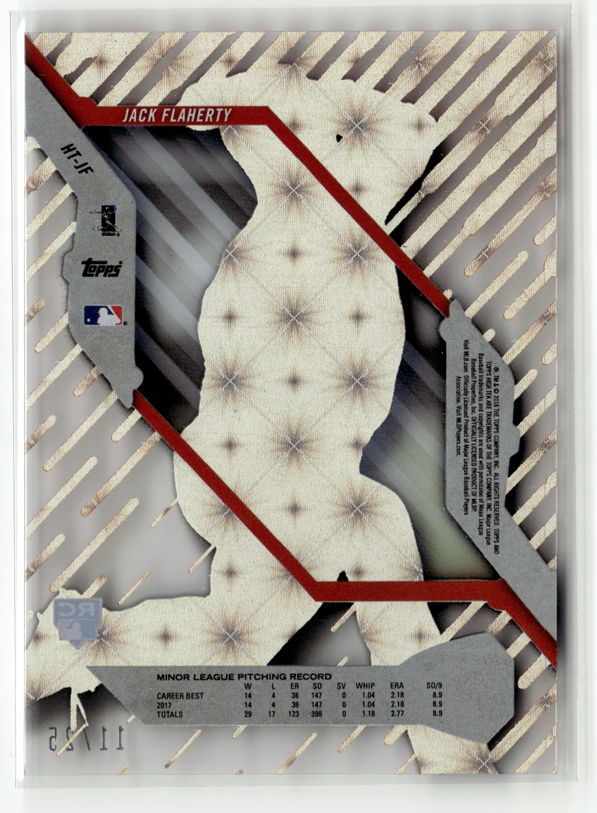Jack Flaherty 2018 Topps High Tek #HT-JF Orange Galactic Diffractor #/25 (READ)