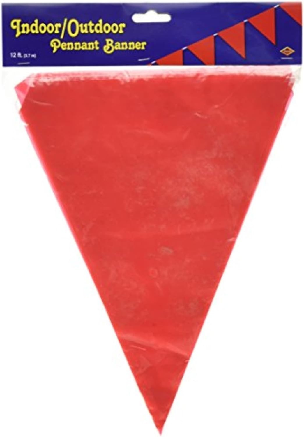 12ft Red Triangular Pennant Banner for Graduation Parties Indoor Outdoor