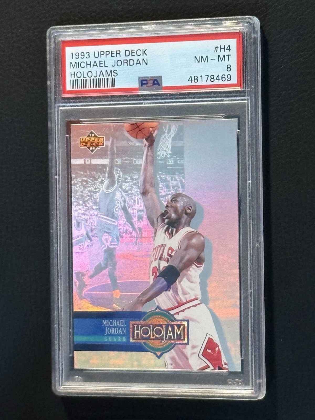 RARE 1993-94 LEFT UPPER DECK LOGO Promo Sample Holojams Michael Jordan PSA 8 SSP