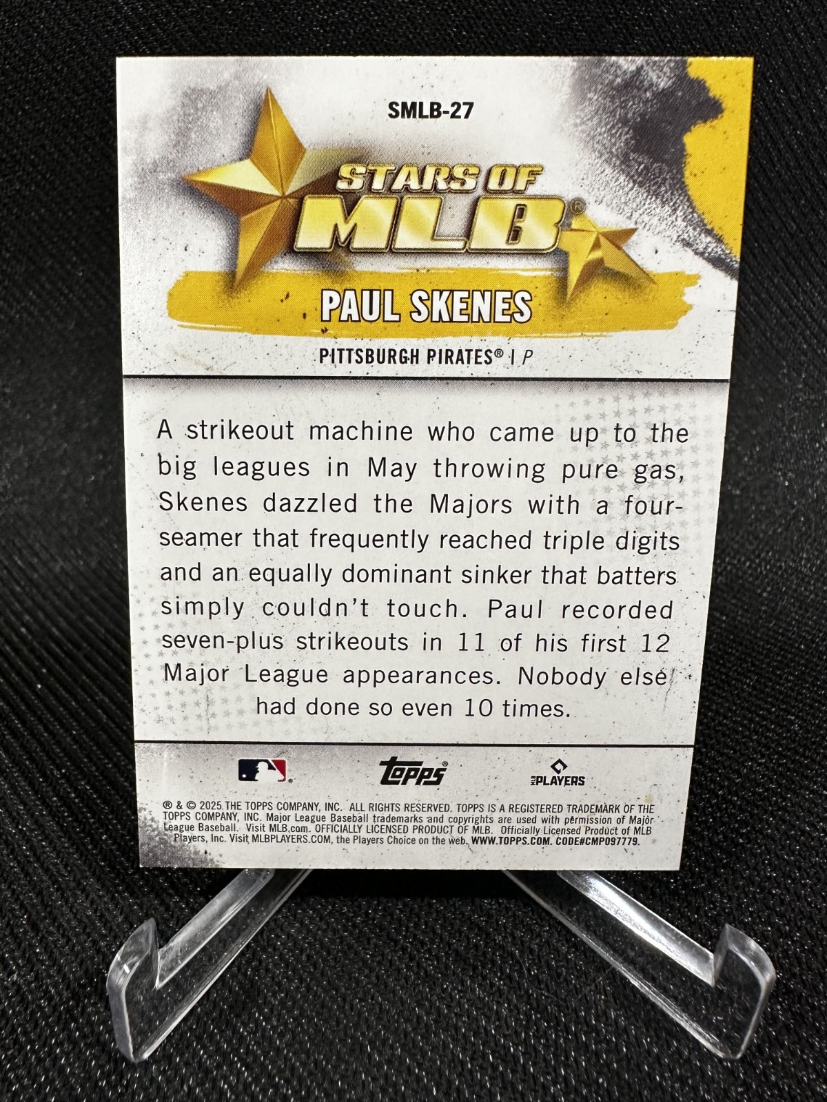 2025 Topps Series One Stars of MLB Paul Skenes Pirates #SMLB-27