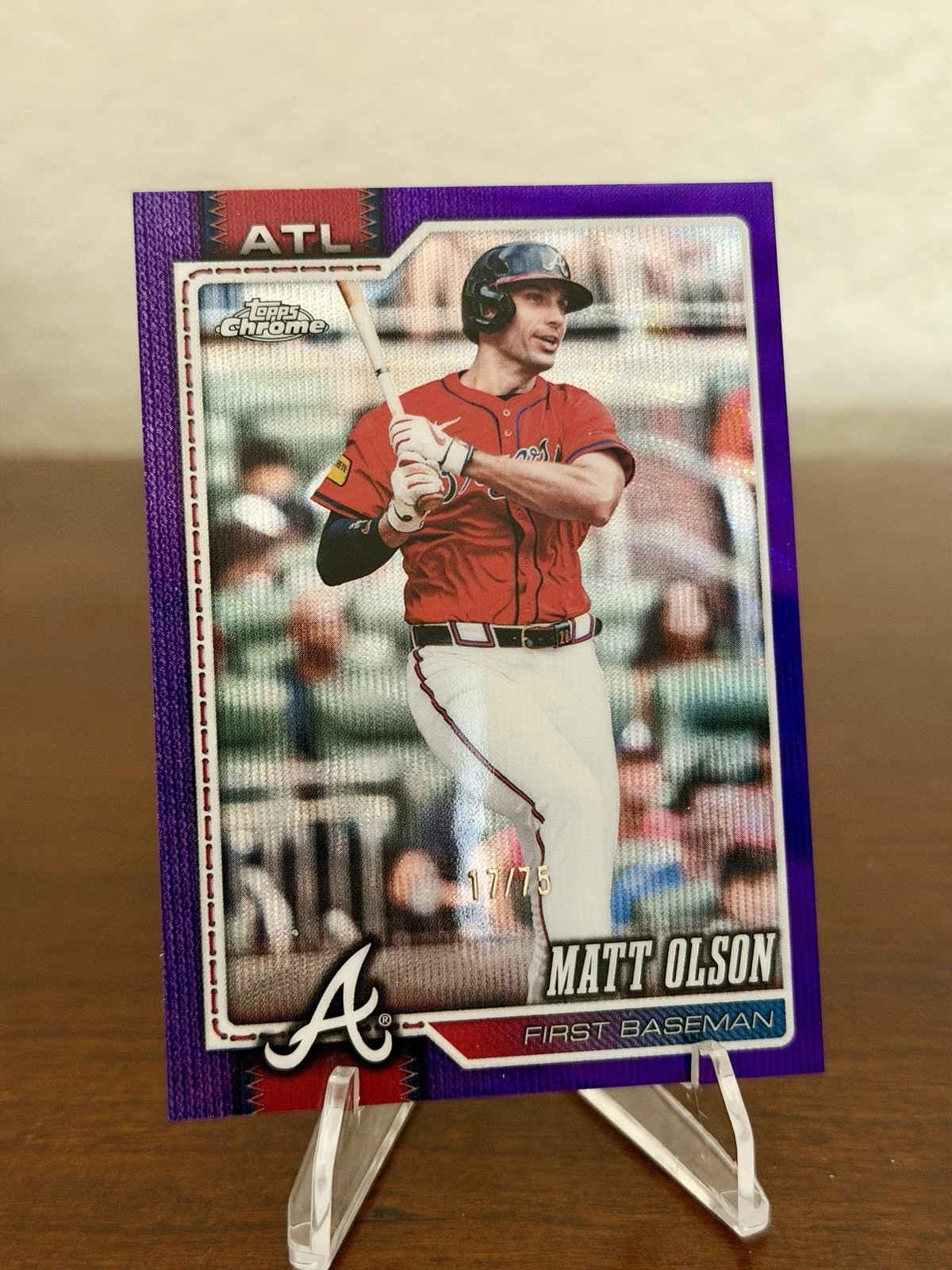2026 Topps Chrome Matt Olson Purple Wave Refractor /75 #241 Braves SP Parallel