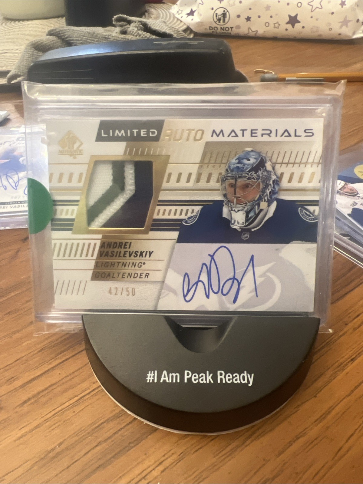 2019-20 SP Authentic – Andrei Vasilevskiy #75 Limited Auto Patch /50 (AU, MEM)