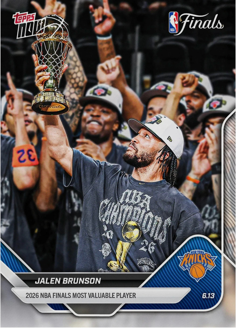 QTY IN HAND Jalen Brunson 2025-26 NBA Topps NOW® Card 339 Knicks MVP CHAMPIONS