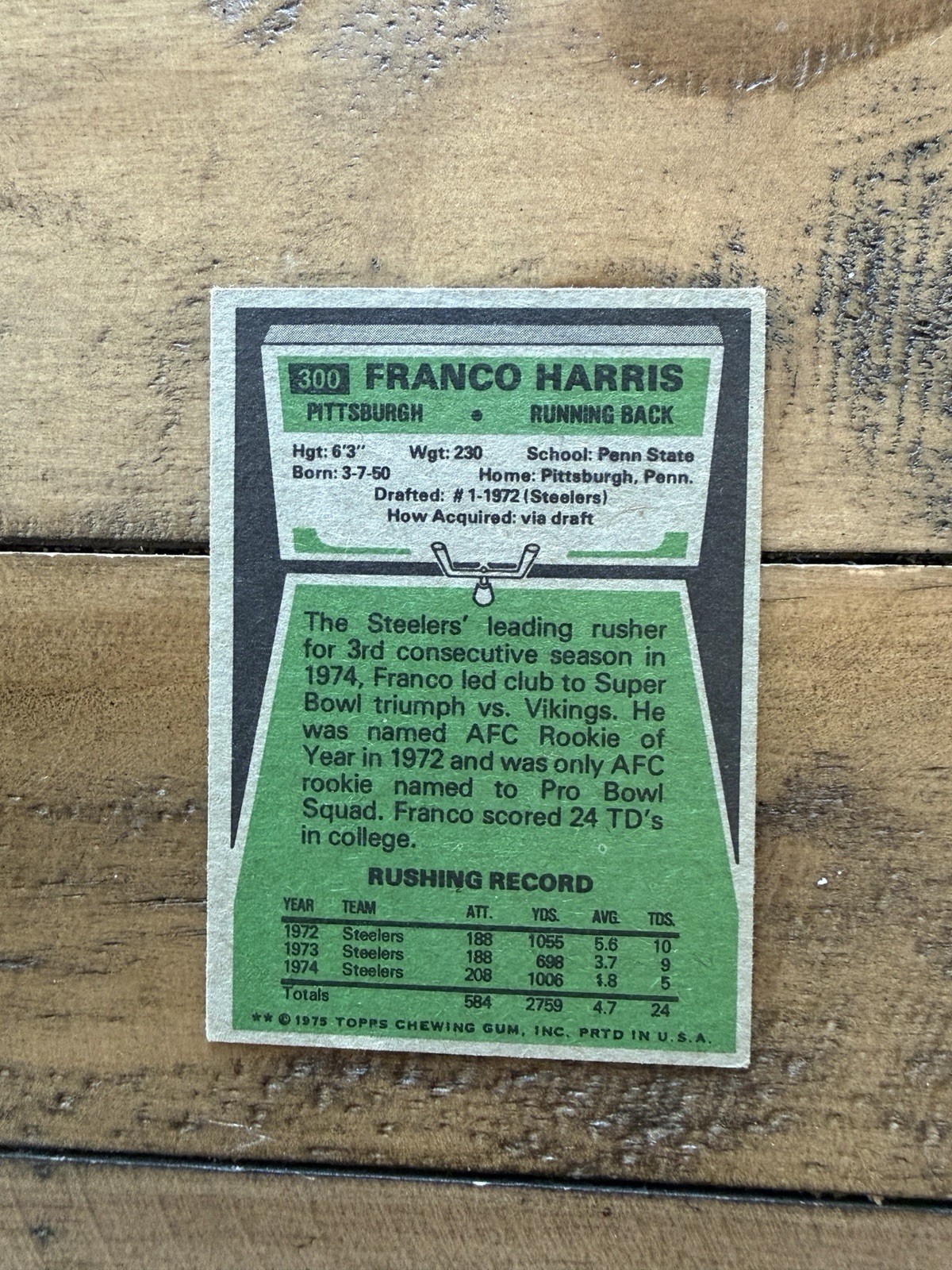 1975 Topps – Franco Harris #300