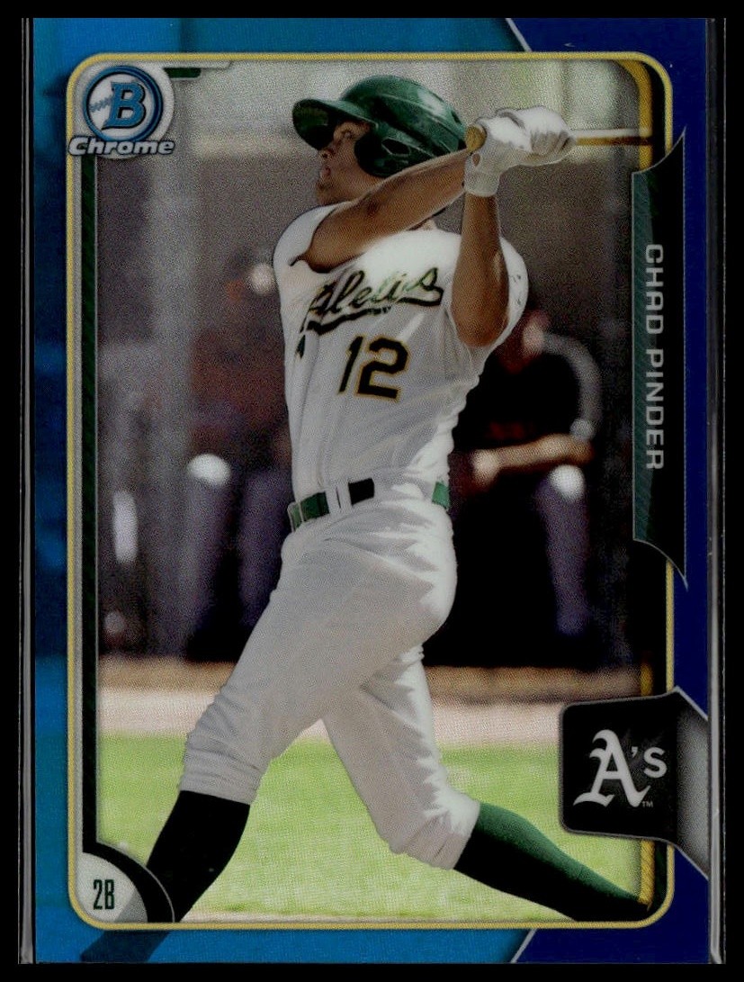 2015 Bowman #BCP110 Chad Pinder Chrome Prospects Blue Refractors #/150
