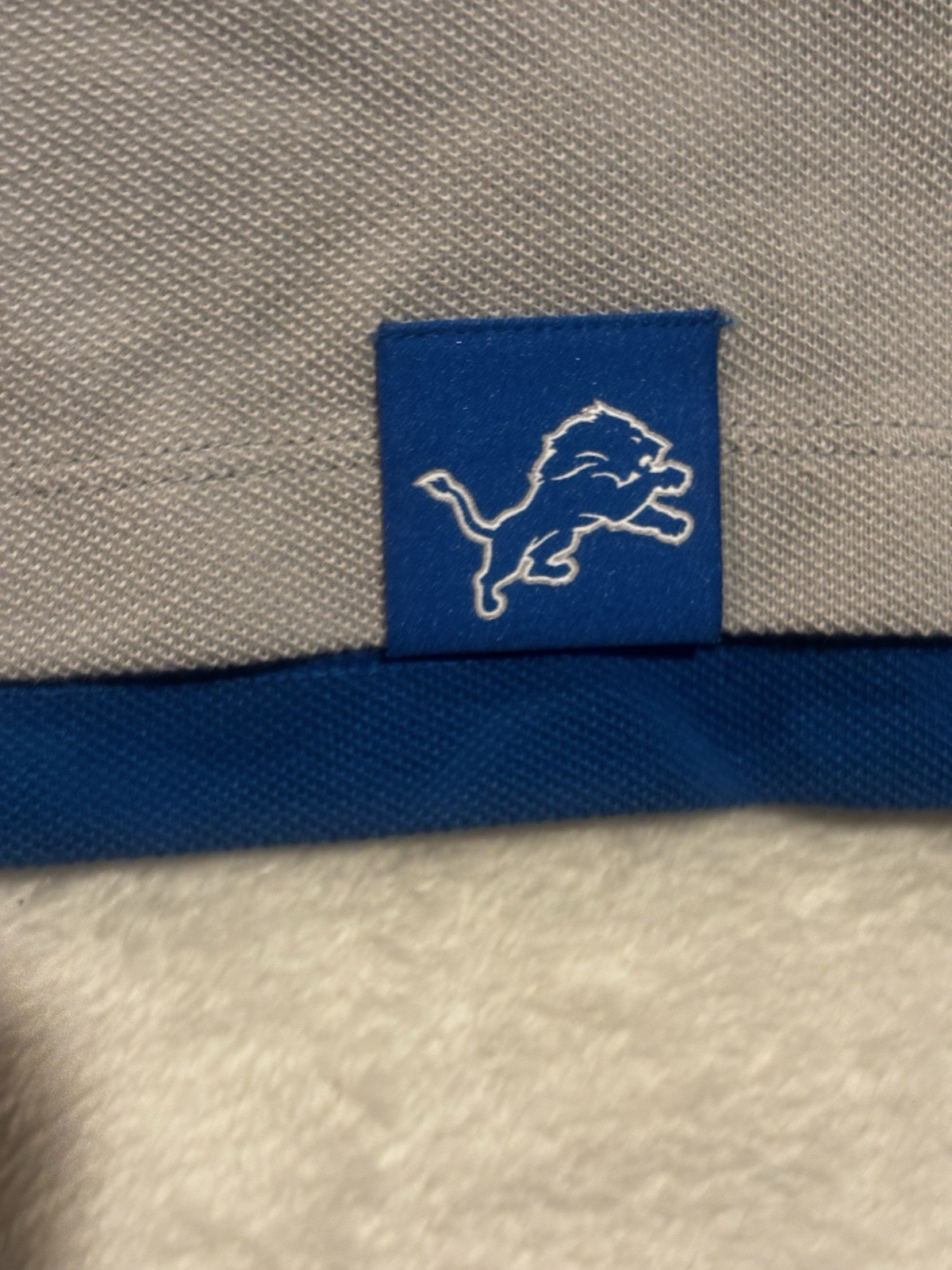 Nike Detroit Lions Polo Shirt Men XL Grey Blue Short Sleeve NFL Performance Team