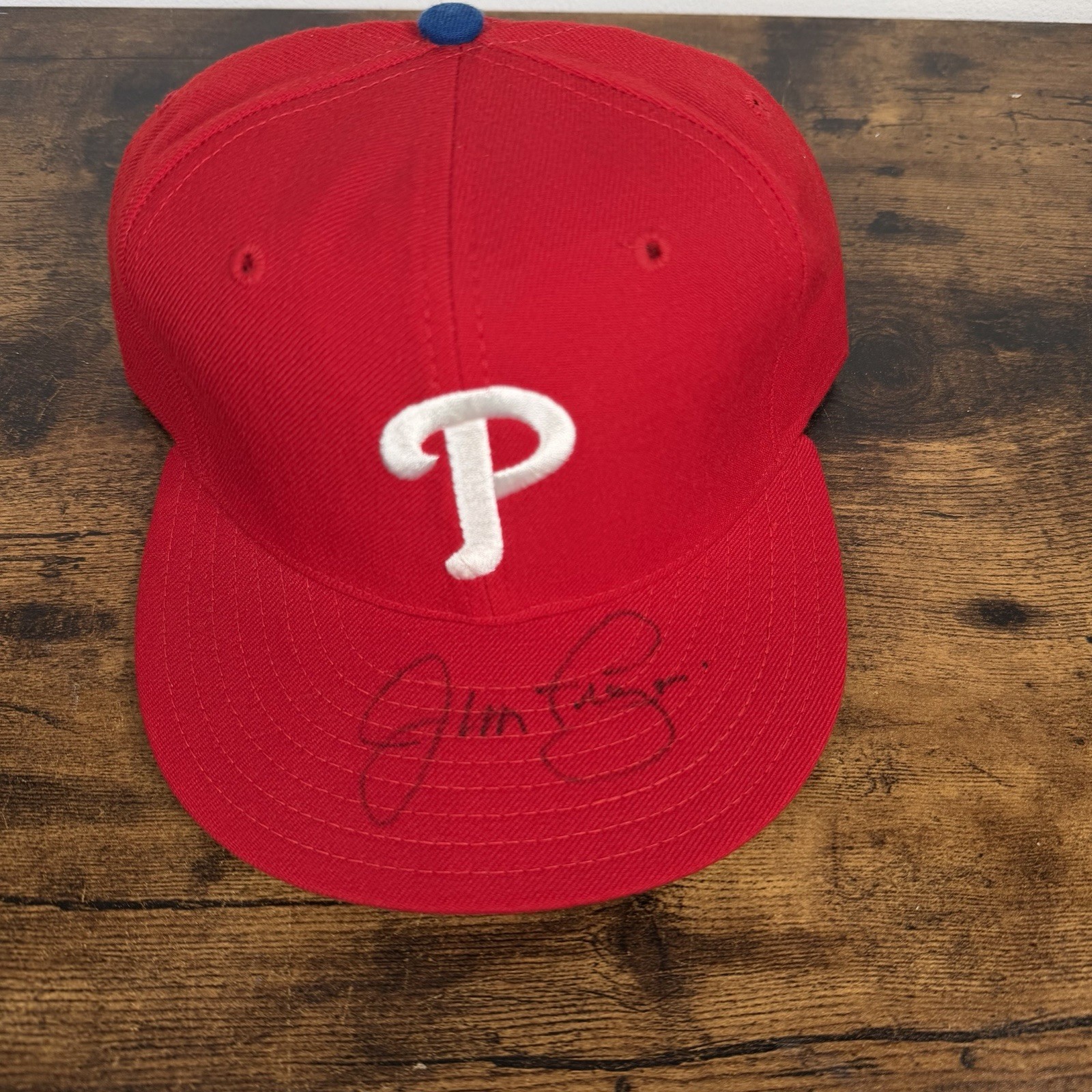 VTG Phillies 1994 Jim Fregosi Autograph Hat New Era Diamond Collection Wool 5950