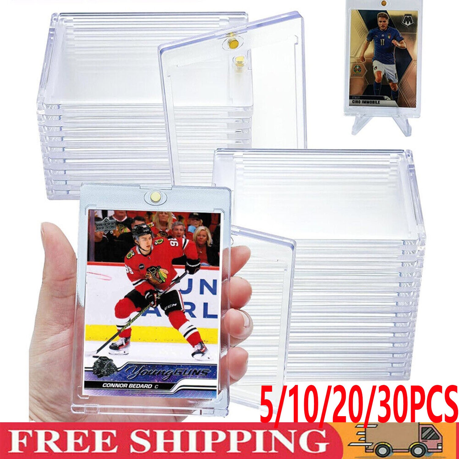 5/10/30 pcs Magnetic Card Holder for Trading Cards Protector Case Hard Baseball