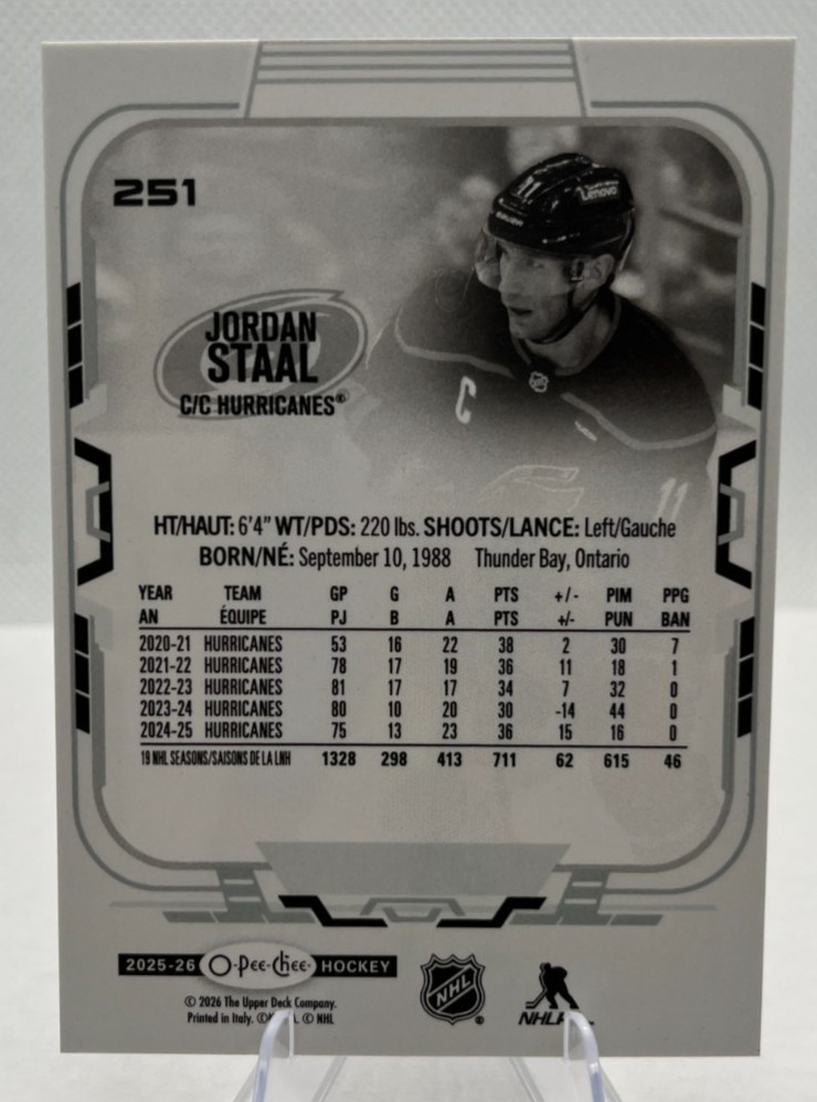 Stanley Cup Champions 2025-26 O-Pee-Chee – Jordan Staal #251