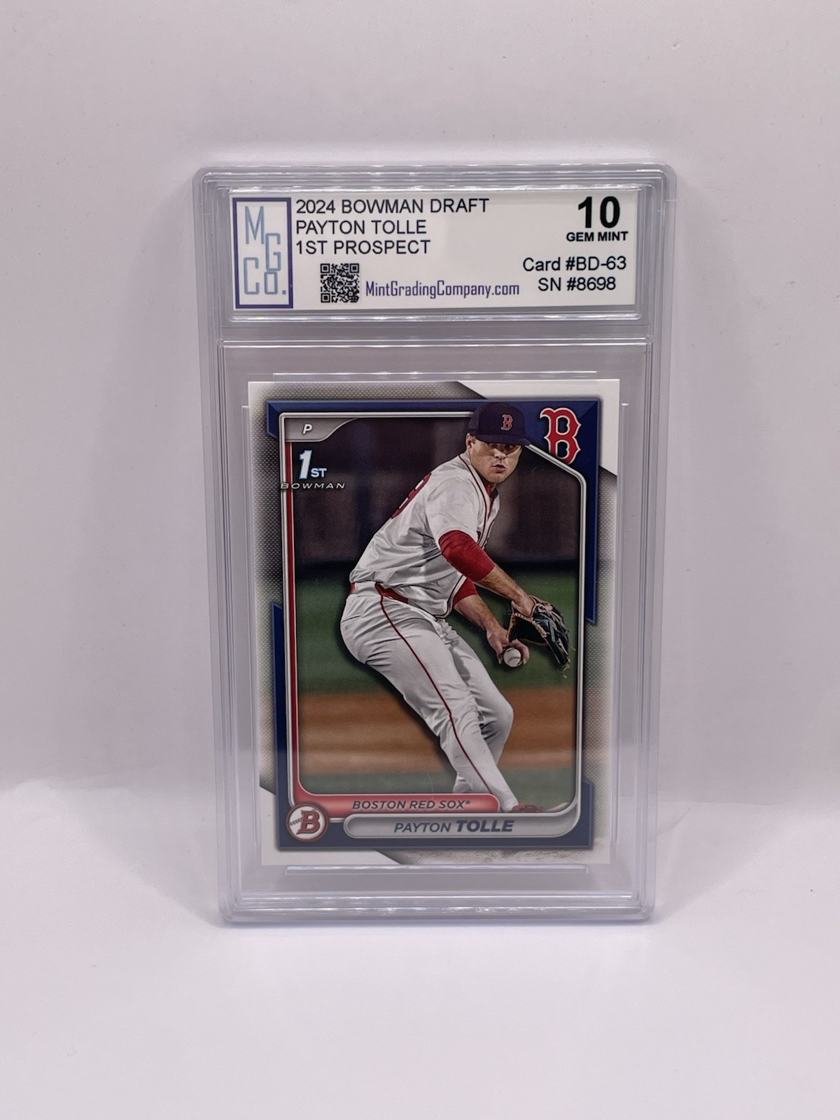 2024 Bowman Draft Payton Tolle 1st Bowman Rookie Graded MGCo. Gem Mint 10