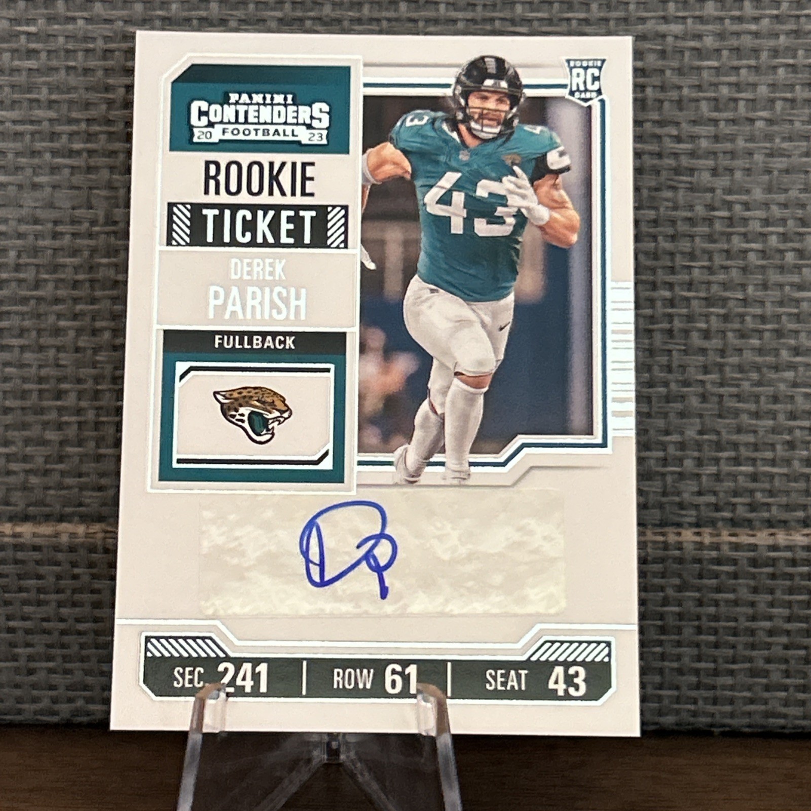 2023 Panini Contenders Derek Parish Rookie Ticket Auto RC Jaguars #179