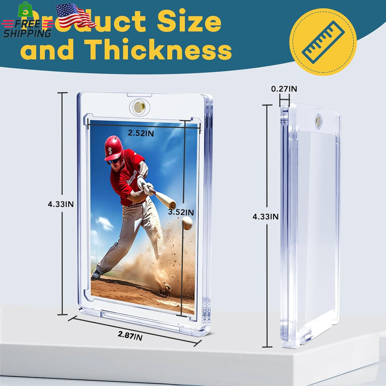 40Ct Magnetic Card Holders, 35Pt One Touch Card Holder, U-V Protection Hard Plas