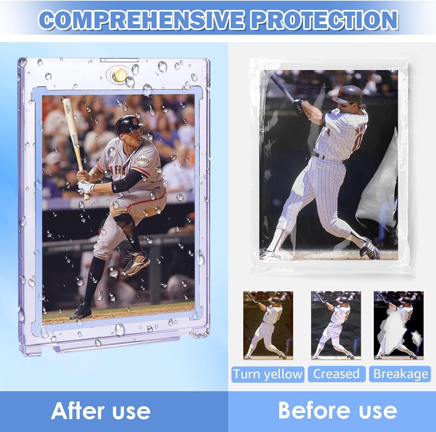 25Pcs Magnetic Card Holder 35PT Trading Cards Protectors Clear Acrylic Protector