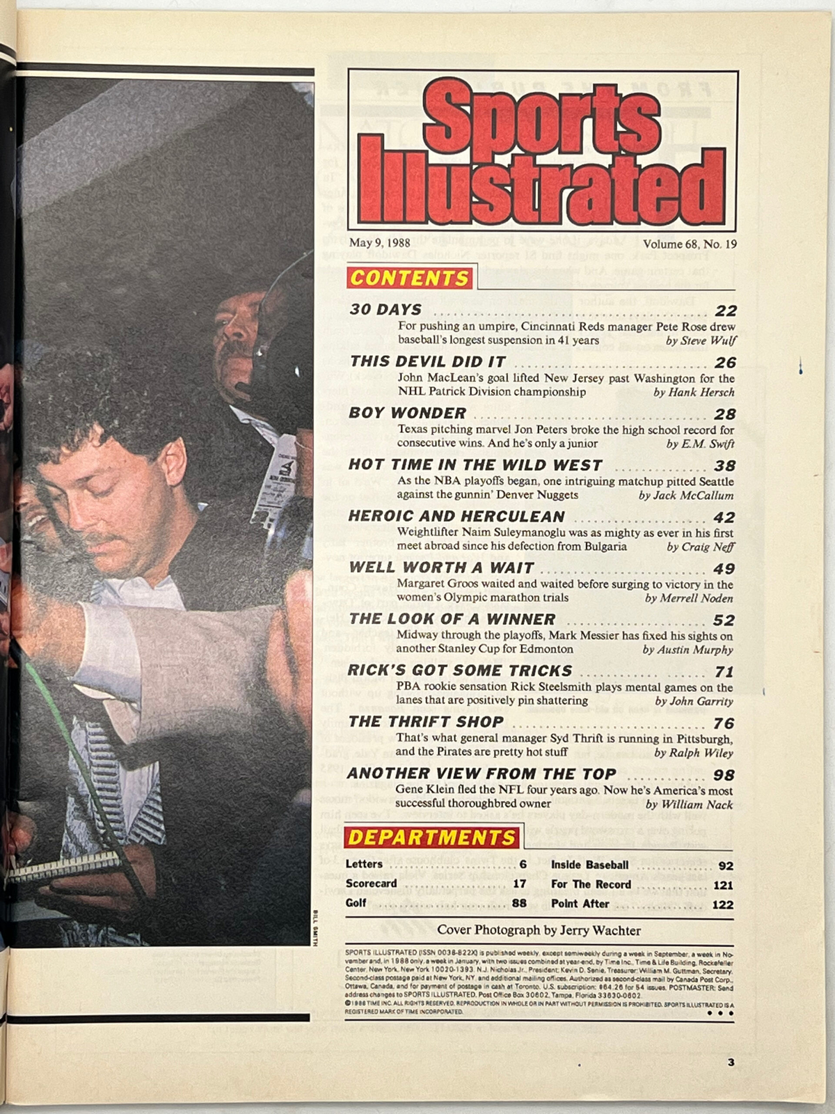 Sports Illustrated May 9 1988 Pete Rose SUSPENDED! 30 days for shoving an ump…