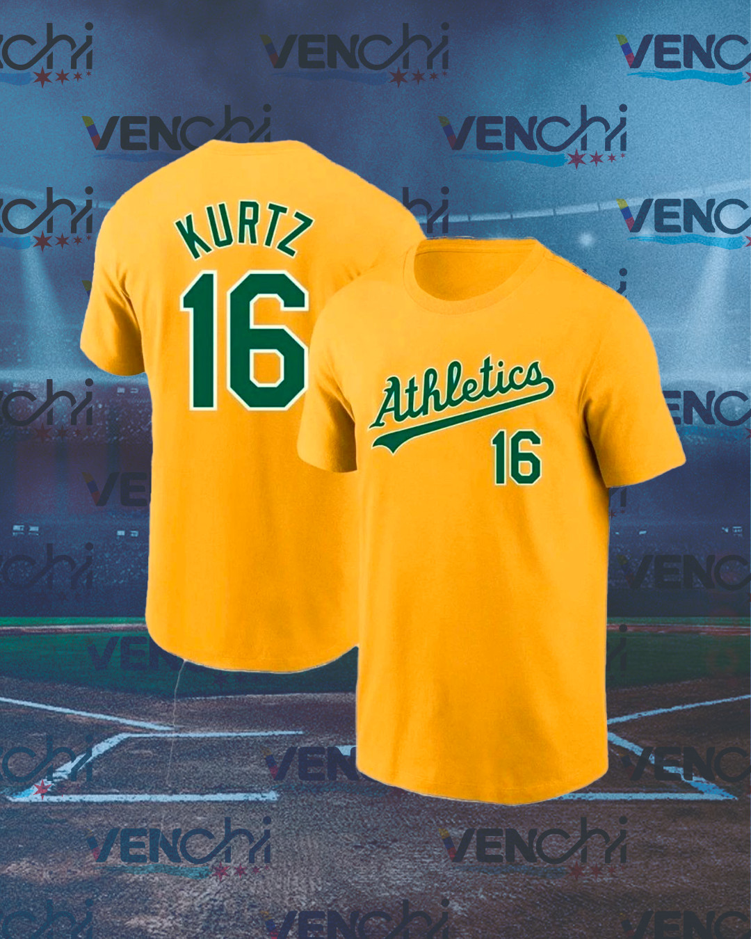 Nick Kurtz #16 Athletics Team Name & Number Player SHIRT UNISEX