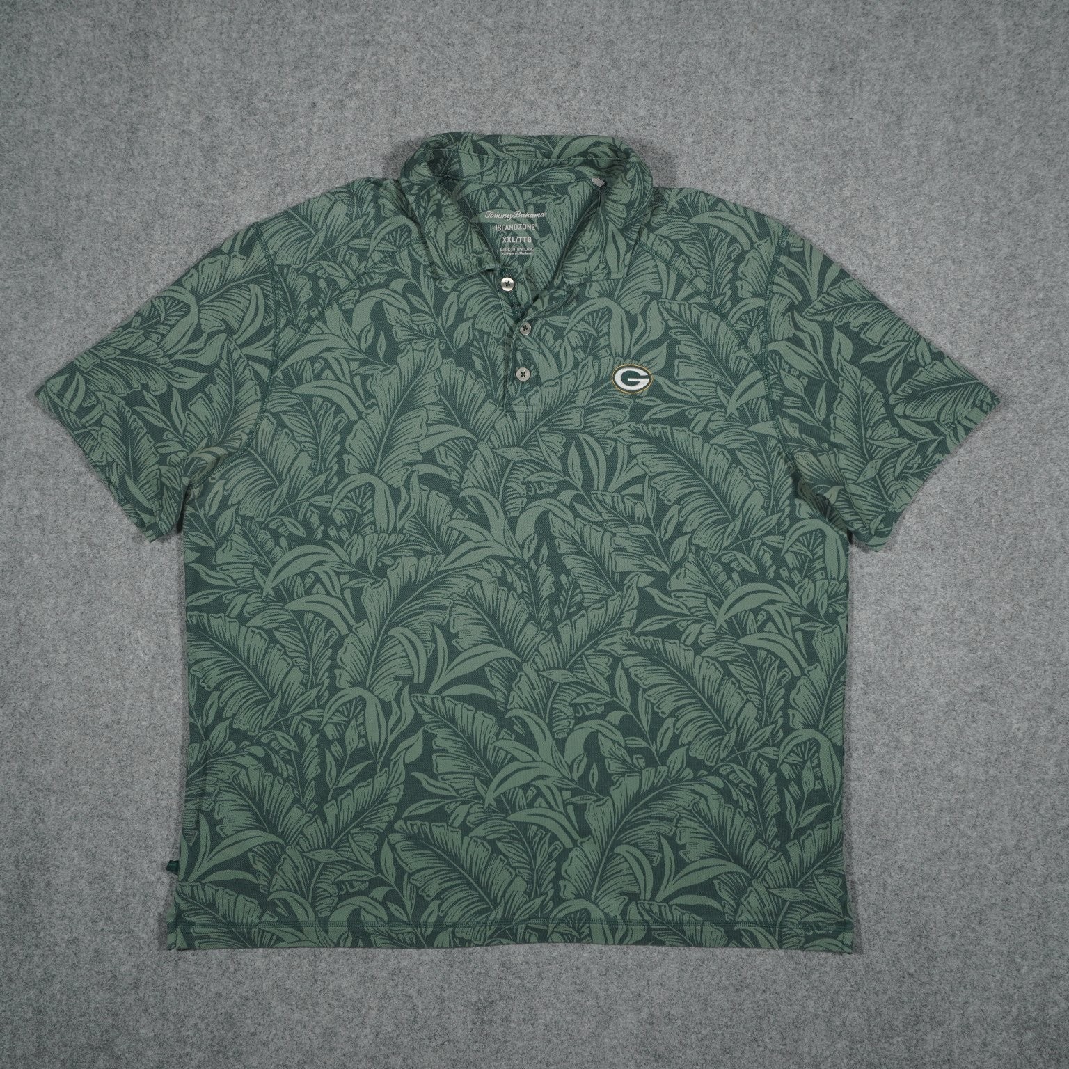 Green Bay Packers Tommy Bahama Polo Shirt XXL Leaf Pattern NFL