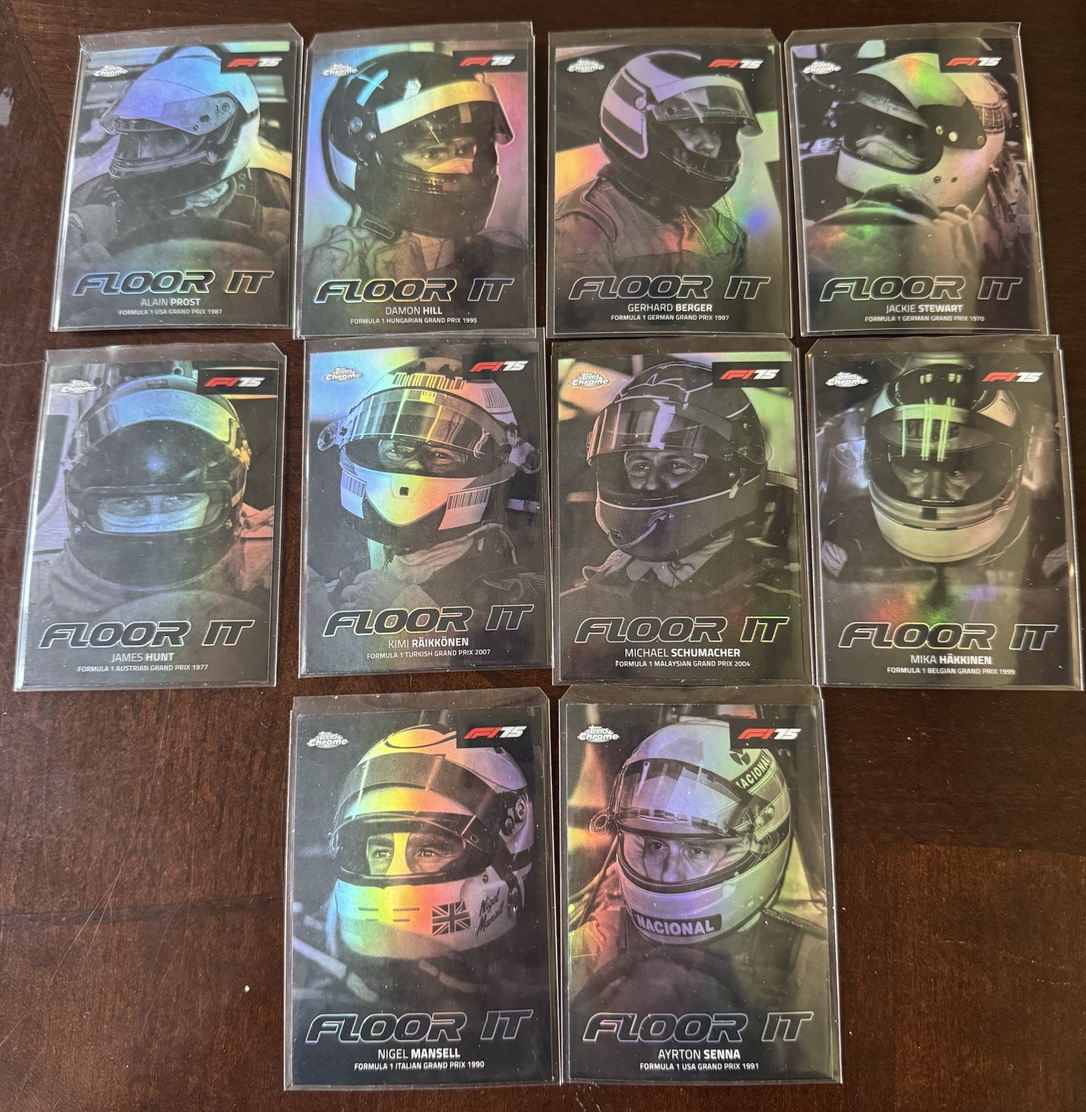 2025 Topps Chrome F1 Formula 1 Floor It – Complete Set of 10! (Legend Helmets!)