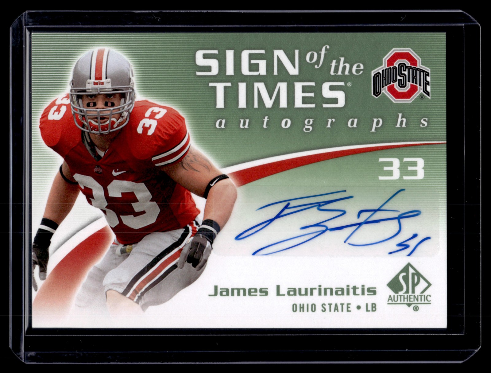 James Laurinaitis 2010 SP Authentic Sign of the Times Autograph Auto Card #ST-JL