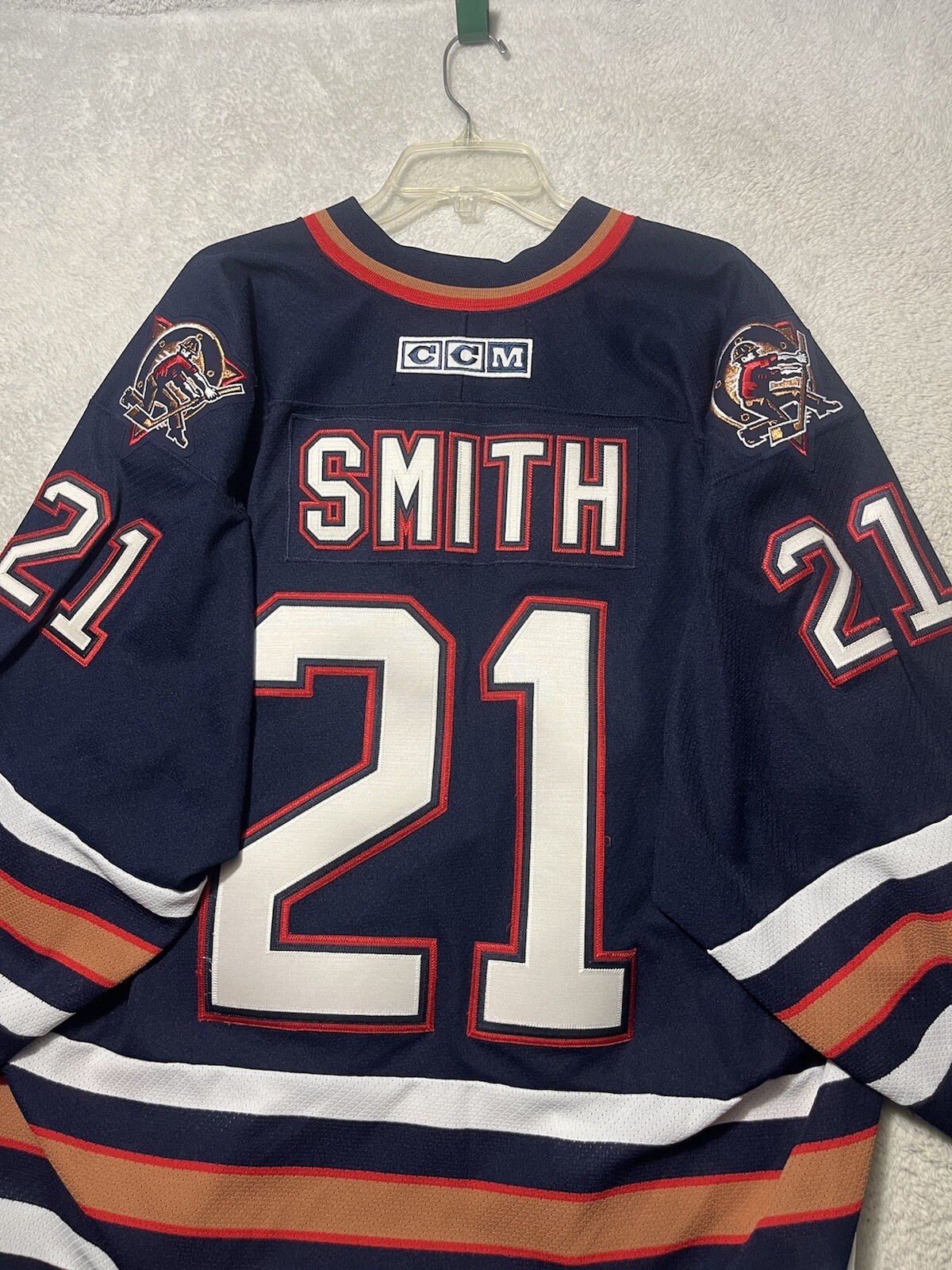 JASON SMITH EDMONTON OILERS CCM STANLEY CUP REPLICA JERSEY XXL NEVER WORN..