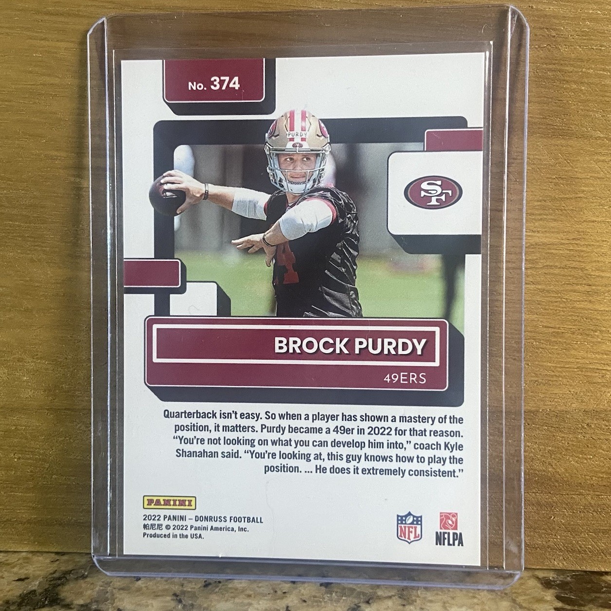 2022 Panini Donruss BROCK PURDY Rated Rookie #374 Press Proof Premium RC – Read