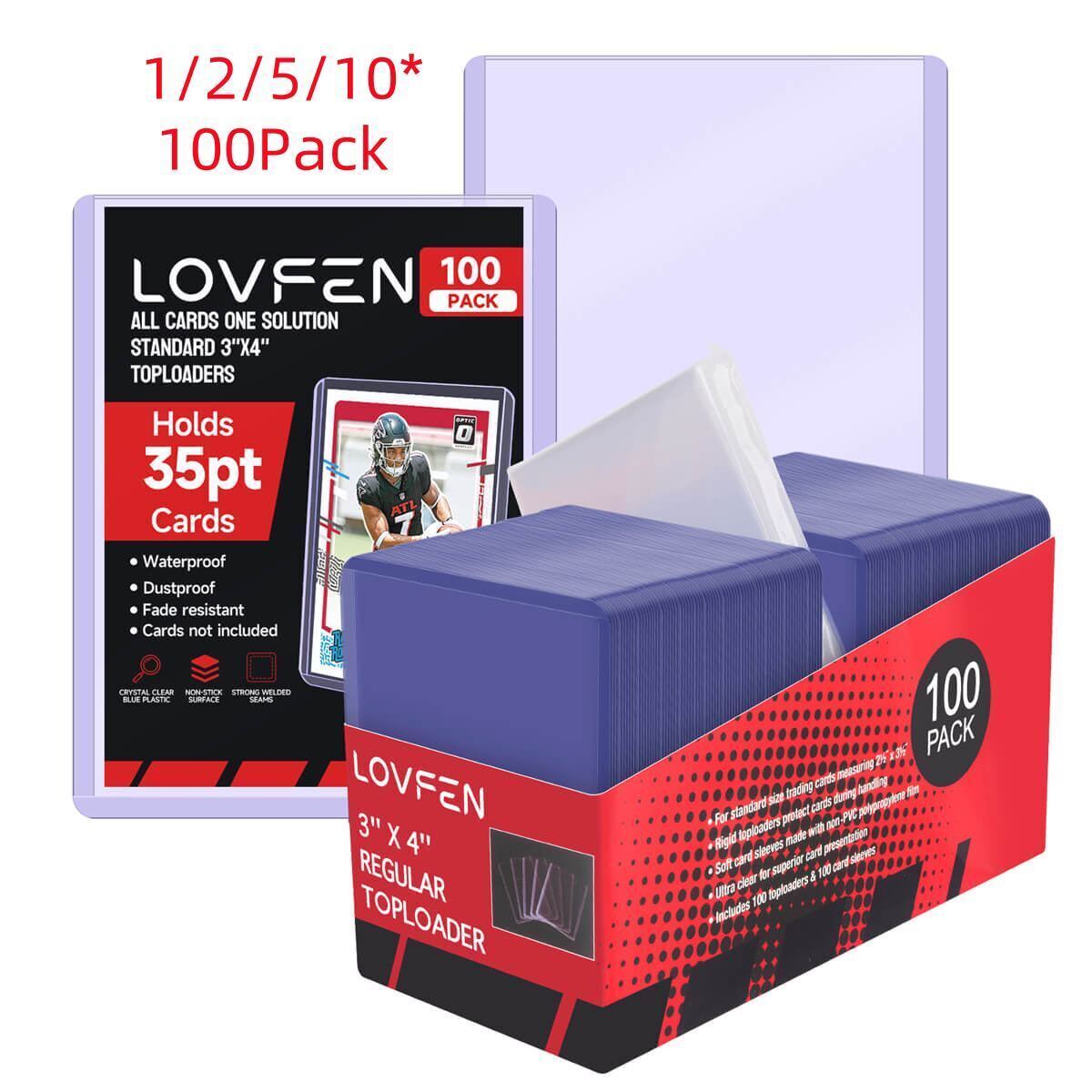 100/500/1000CT Standard 3″x4″ Toploaders & Soft Sleeves For 35pt Trading Cards