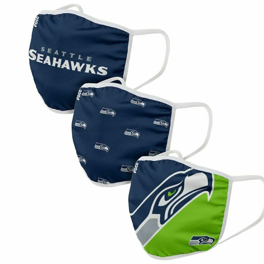 6 Pack Seattle Seahawks Official Licensed NFL Washable Face Mask Cover new