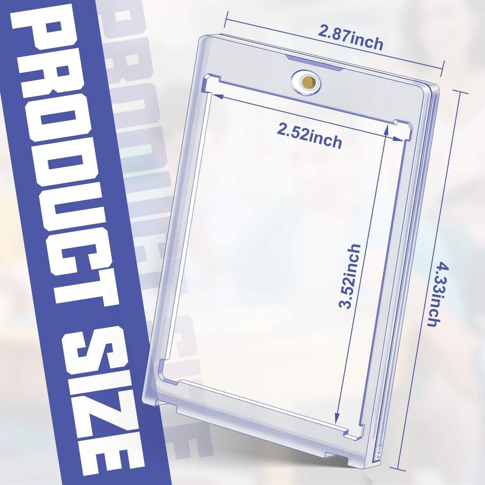 50 Ct Magnetic Card Holders – 35pt Acrylic Hard Case MTG TCG Sports Card Display