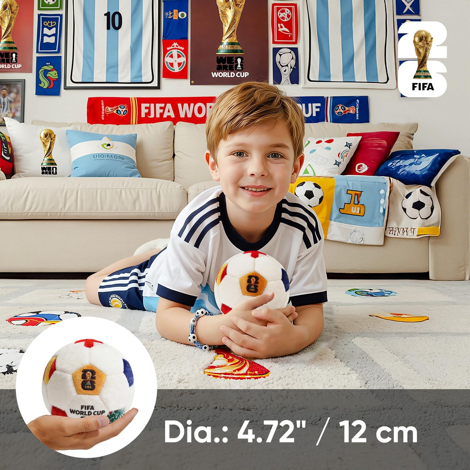 MESUCA FIFA World Cup 2026 Soccer Ball Plush 4.72 inches/12cm,