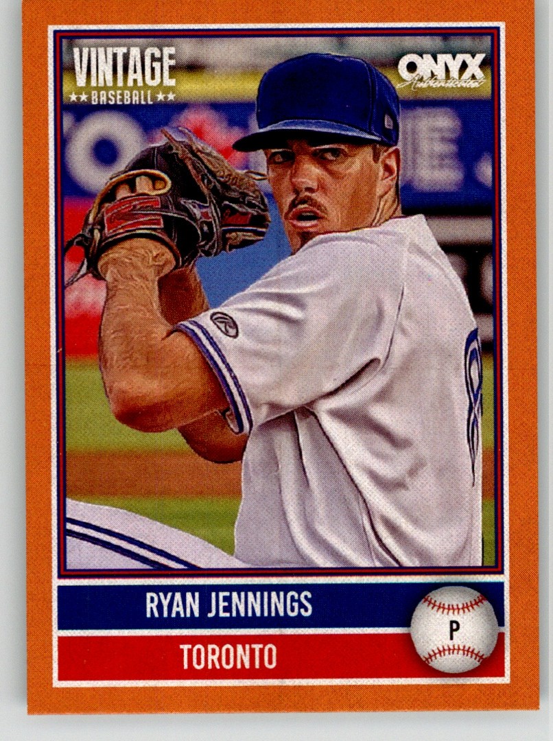 Ryan Jennings 2026 Onyx Vintage Orange OV-RYJE #/75 Toronto Blue Jays