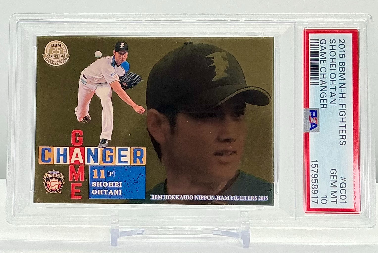 SHOHEI OHTANI 2015BBM N-H.FIGHTERS GAME CHANGER #GC01 PSA10!GEMMINT!POP6!(RC)