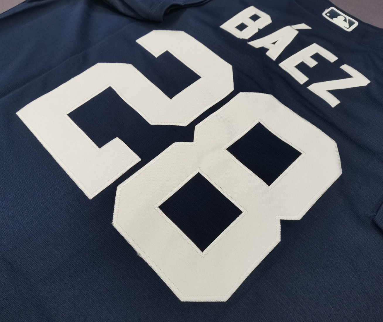 Javier Baez #28 Tigers Navy Cool Base Sewn Stitched Jersey.