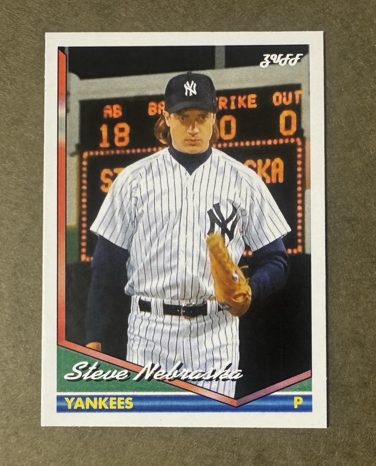 Steve Nebraska Handmade Custom Baseball Card, The Scout, Brendan Fraser, 1994