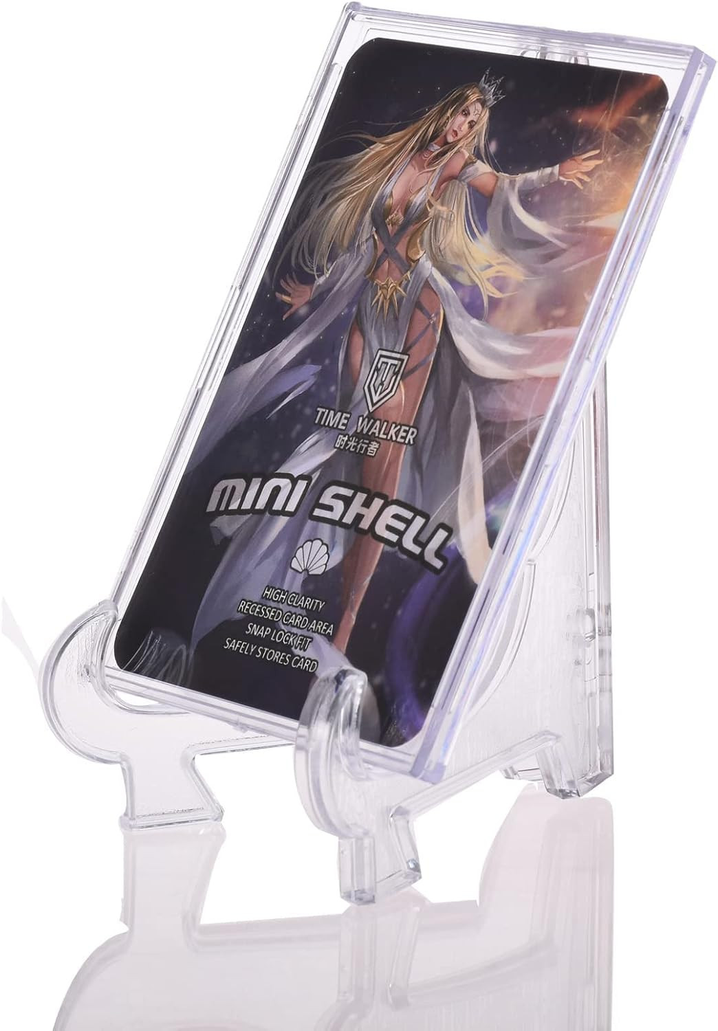 10 Hard Acrylic Card Sleeves, Clear Protectors + 2 Display Stands, Trading Cards