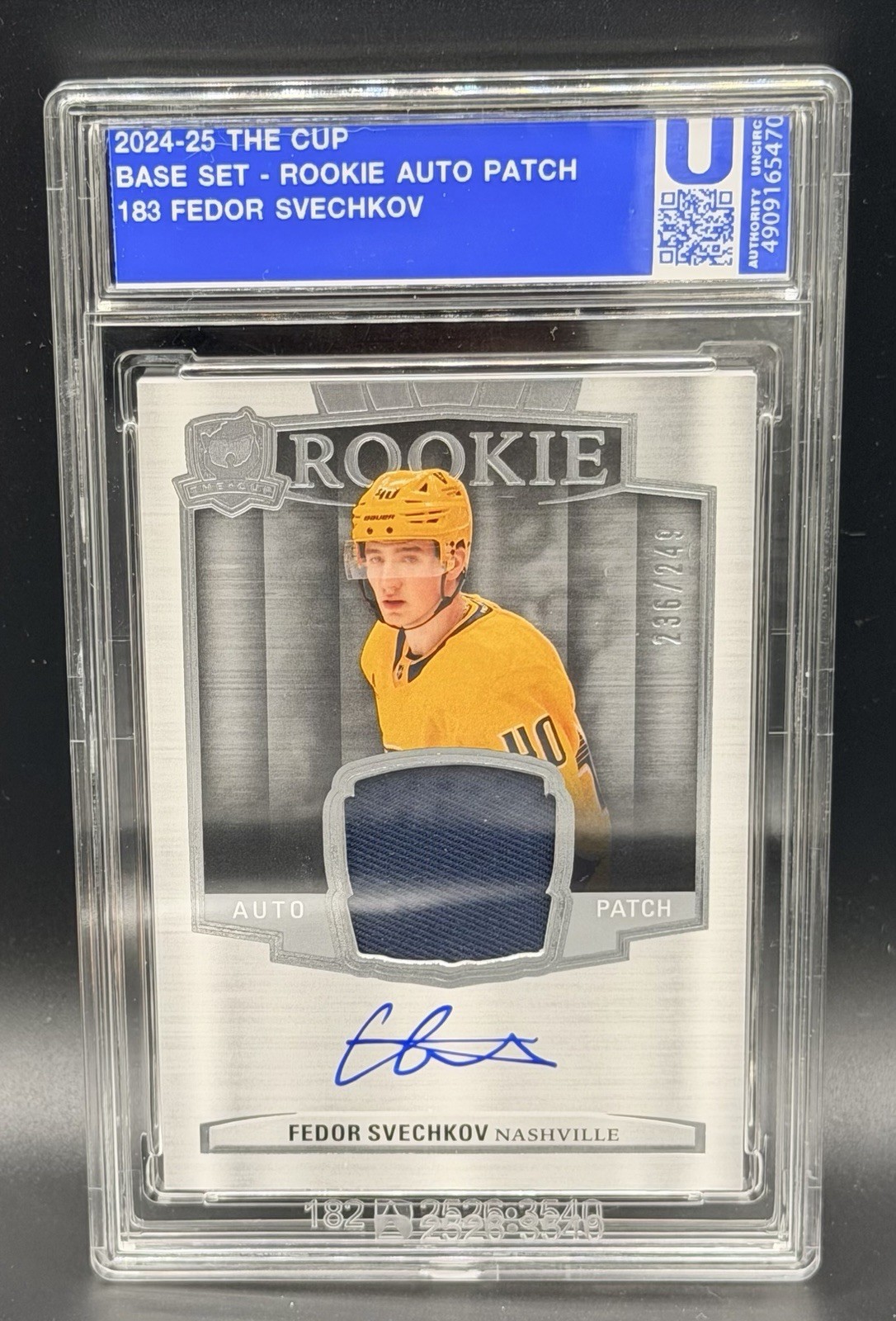 2024-25 Upper Deck The Cup – Base Rookie Auto Patch /249 Fedor Svechkov #183
