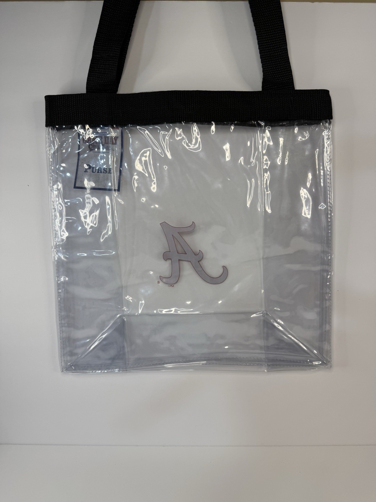 Alabama Crimson Tide Logo Clear Stadium Tote Purse One Size Black Strap NCAA