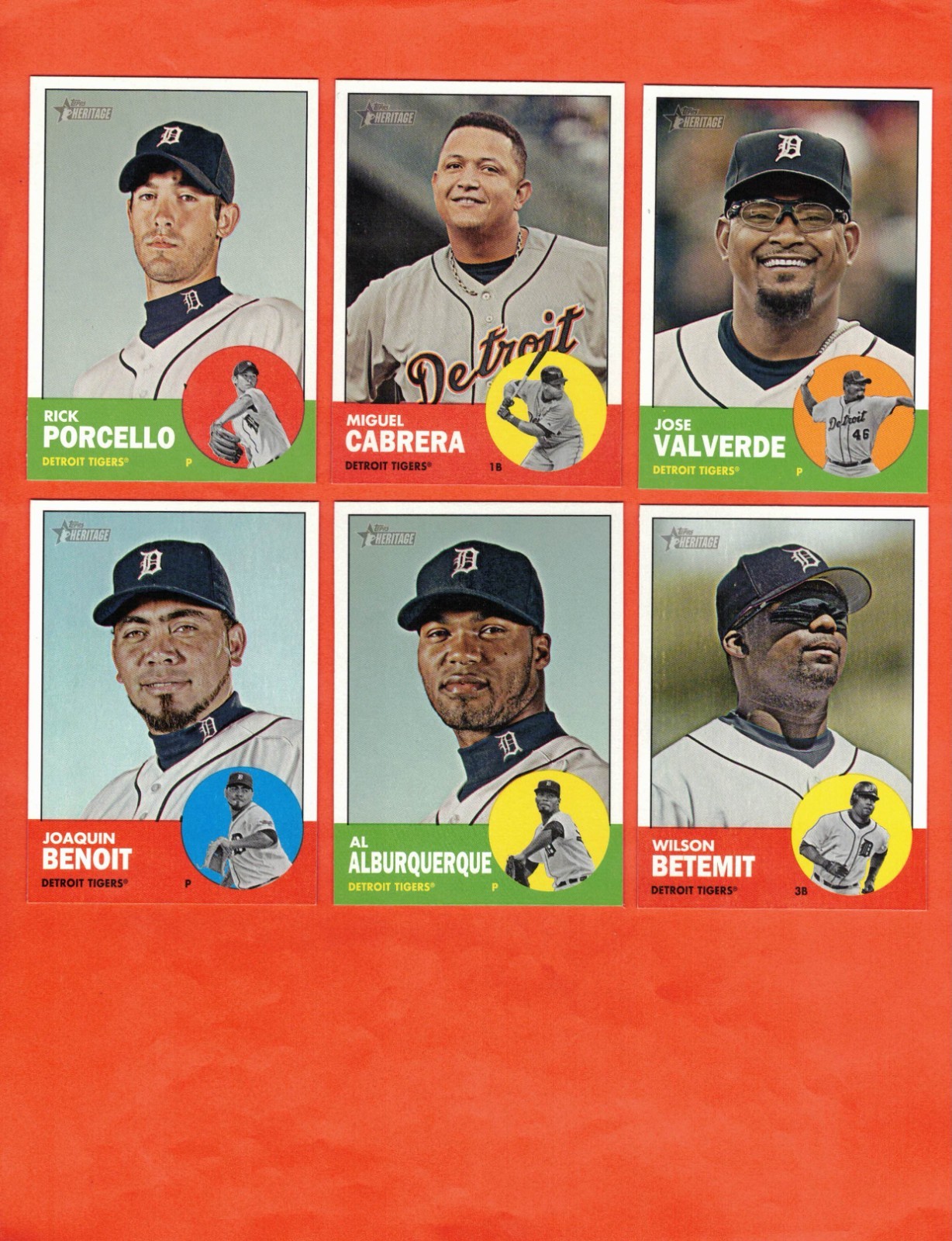2012 Topps Heritage Detroit Tigers 1-500 Team Set! SPs Included!