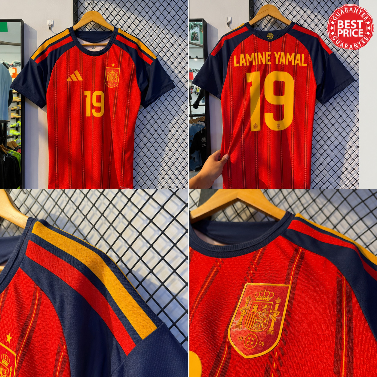 SO HOT!! NWT Spain Lamine Yamal #19 2026 Home Soccer Jersey Fan Shirt WC