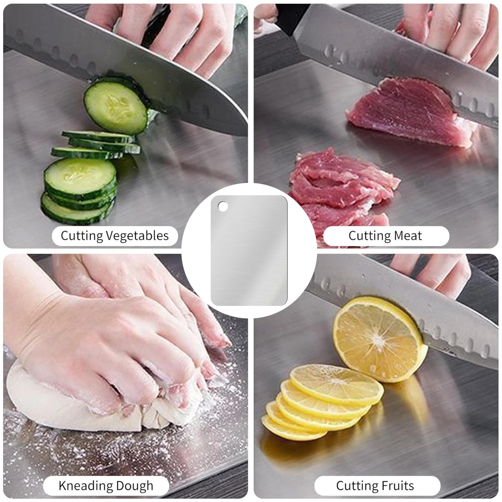 Titanium Cutting Board, Stainless Steel 11.8″L x 7.9″W, 11.8 x 7.87 inch