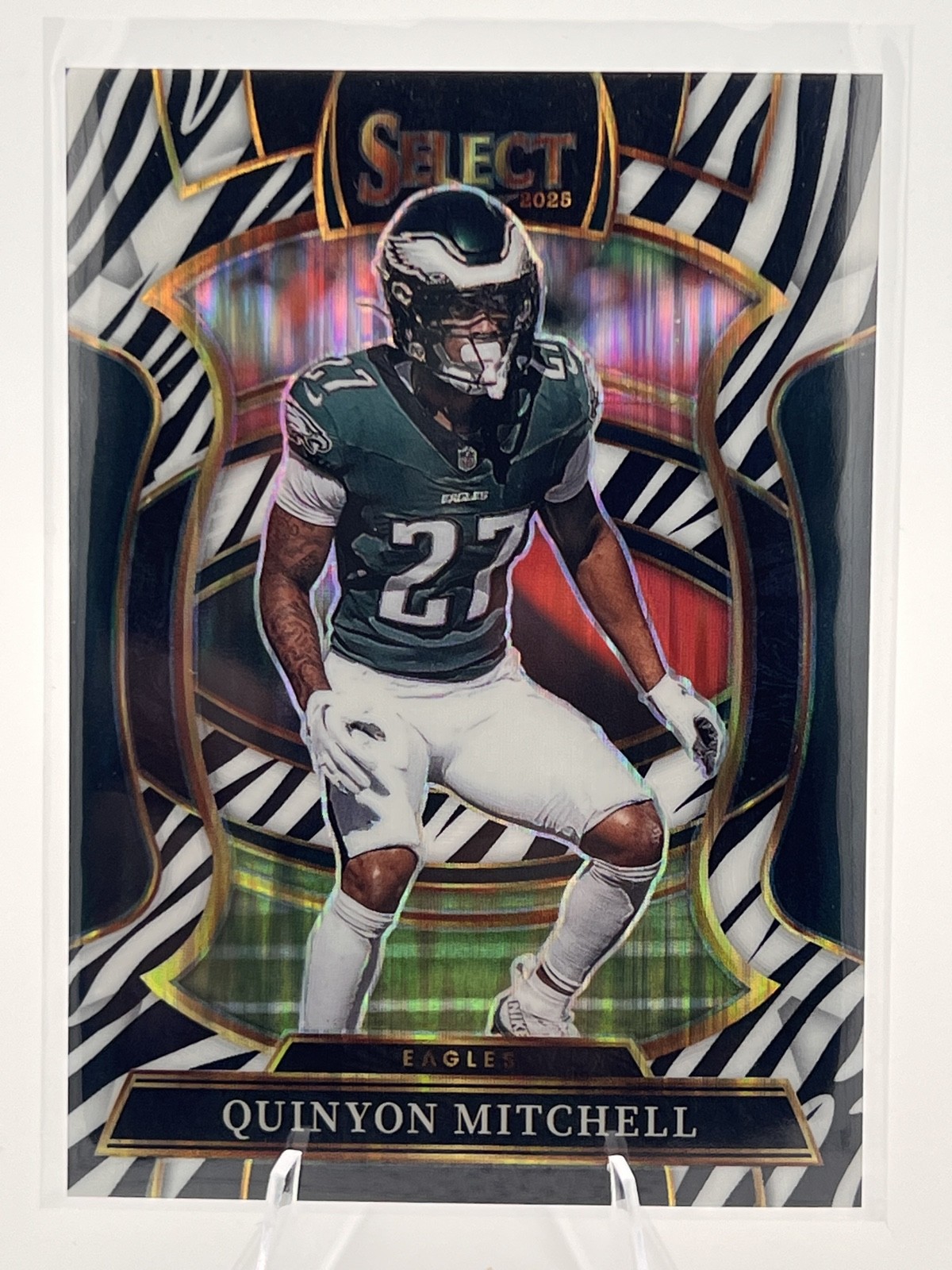 2025 Panini Select – Concourse Quinyon Mitchell #92 Zebra Shock Prizm