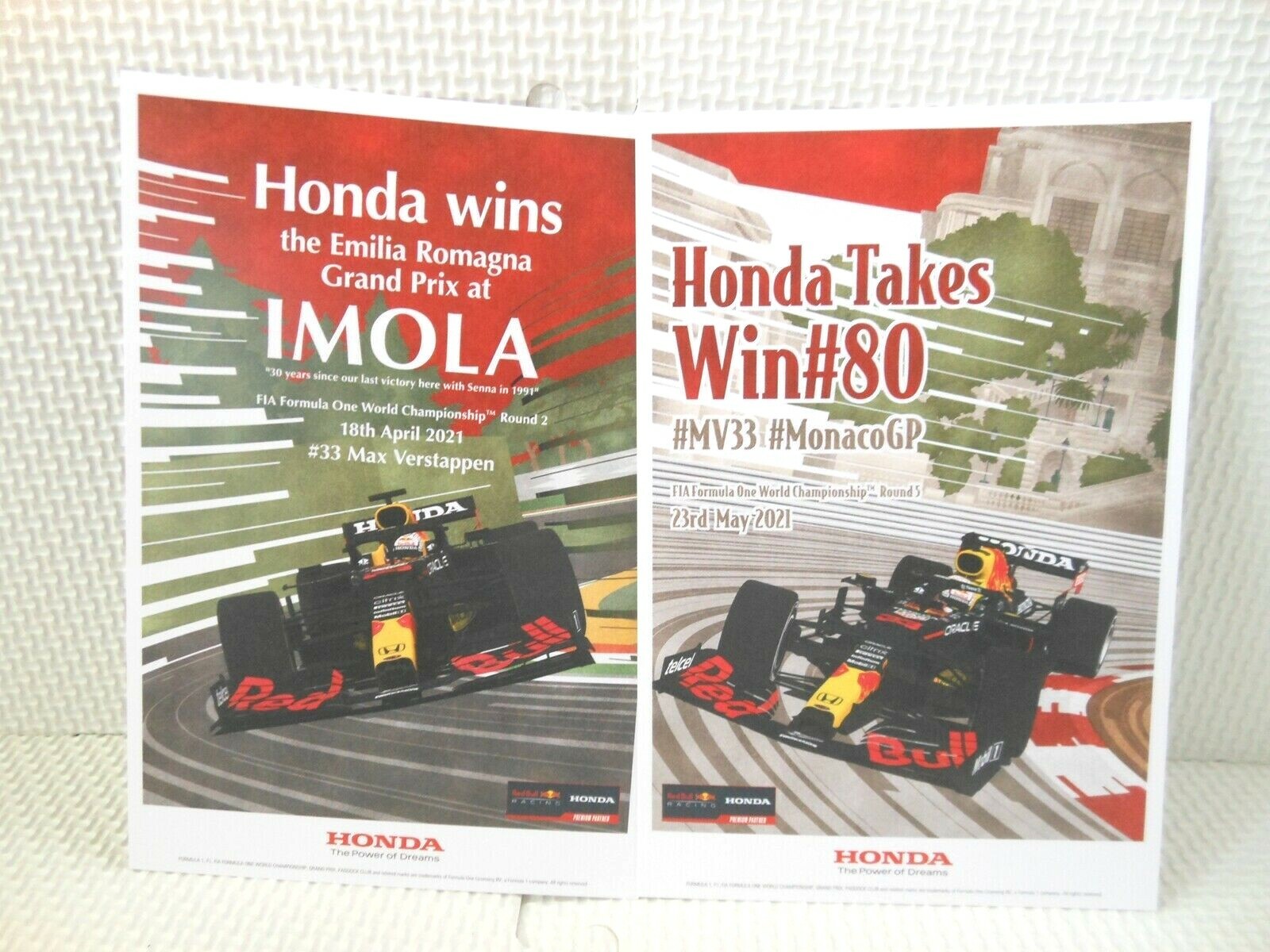 Red Bull Postcard F1 Honda Campaign 2021 season 12 Postcards Limited Novelty Jpn