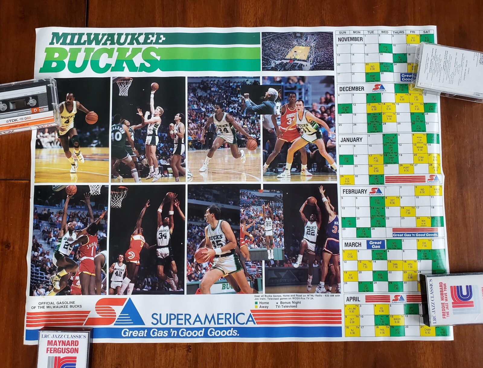 Vintage Milwaukee Bucks Poster Option PICK 1: Nice Moves, Moses Malone, Pollard