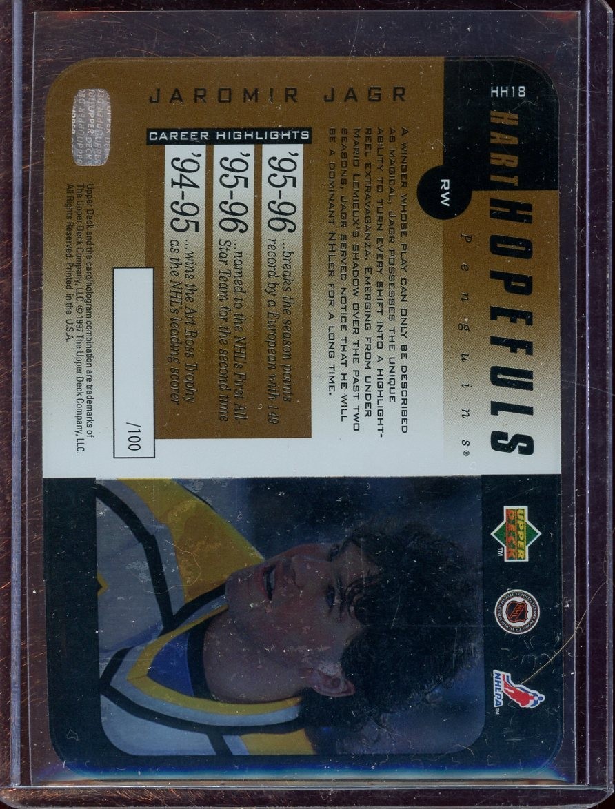 1996/97 Upper Deck Gold Hart Hopefuls Jaromir Jagr #HH18 /100