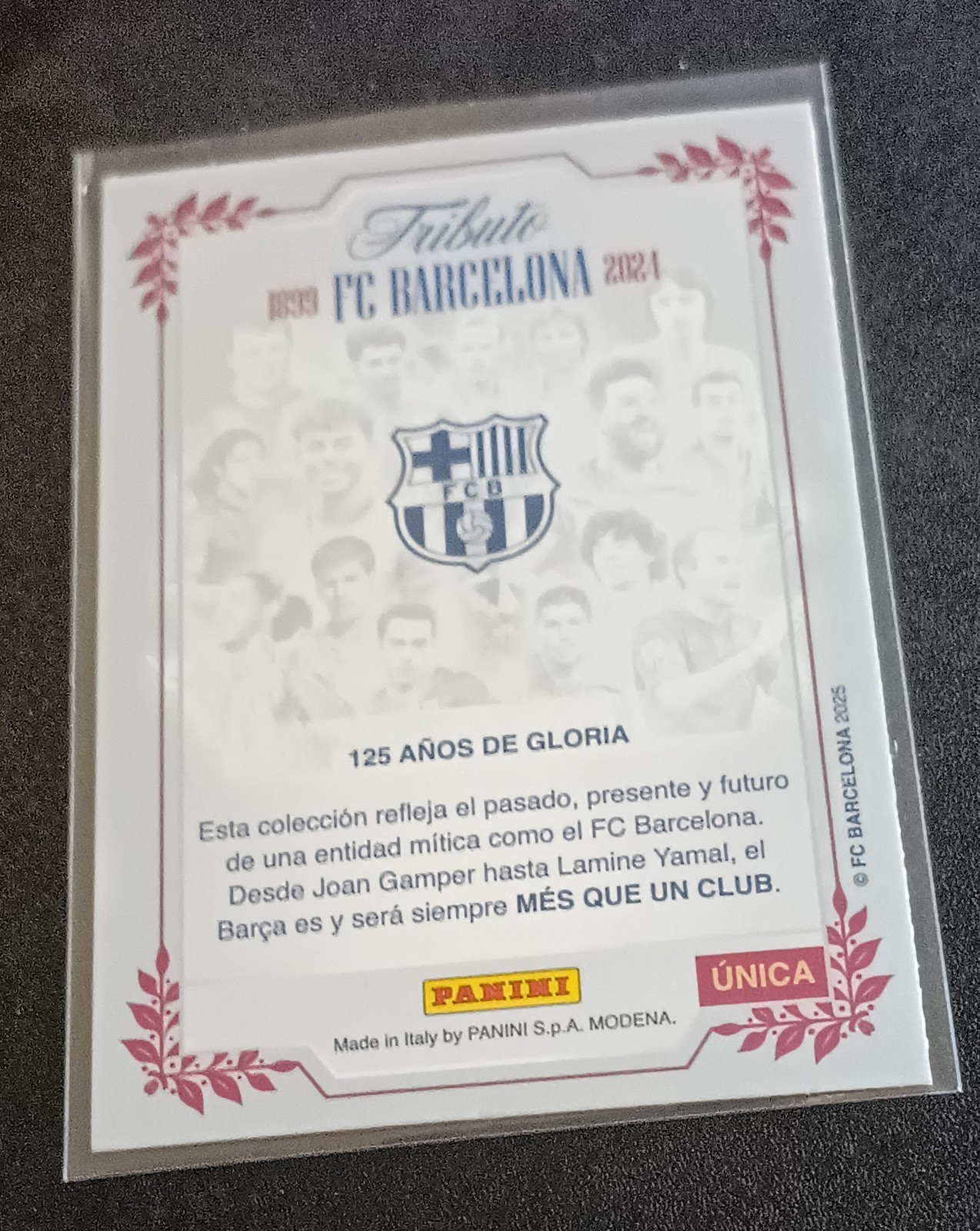 2025 Panini Tributo FC Barcelona 125 Years Mitica HOLO Card With Barcelona Stars