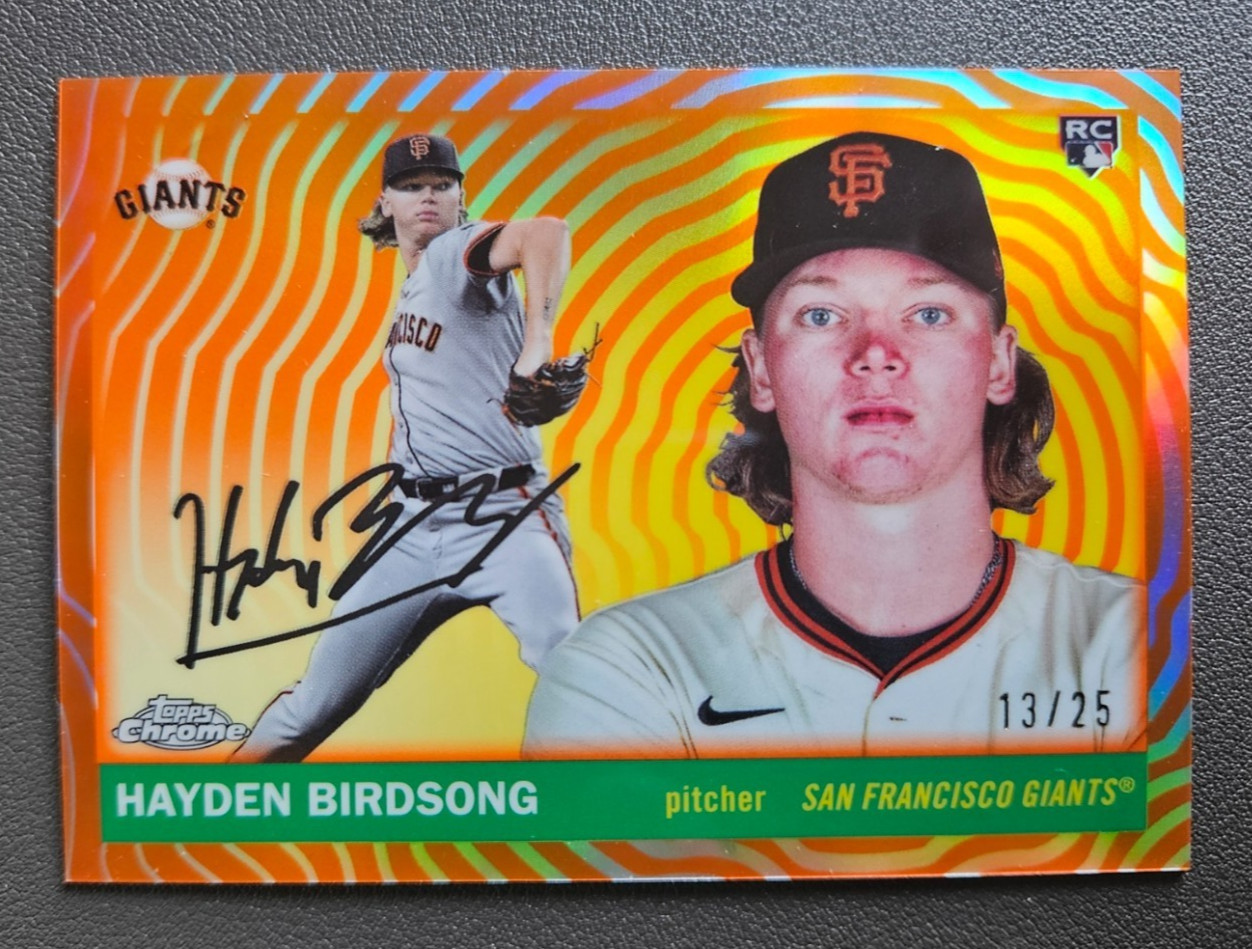 2025 Topps Chrome Platinum Hayden Birdsong Giants RC Orange Wave Refractor 13/25