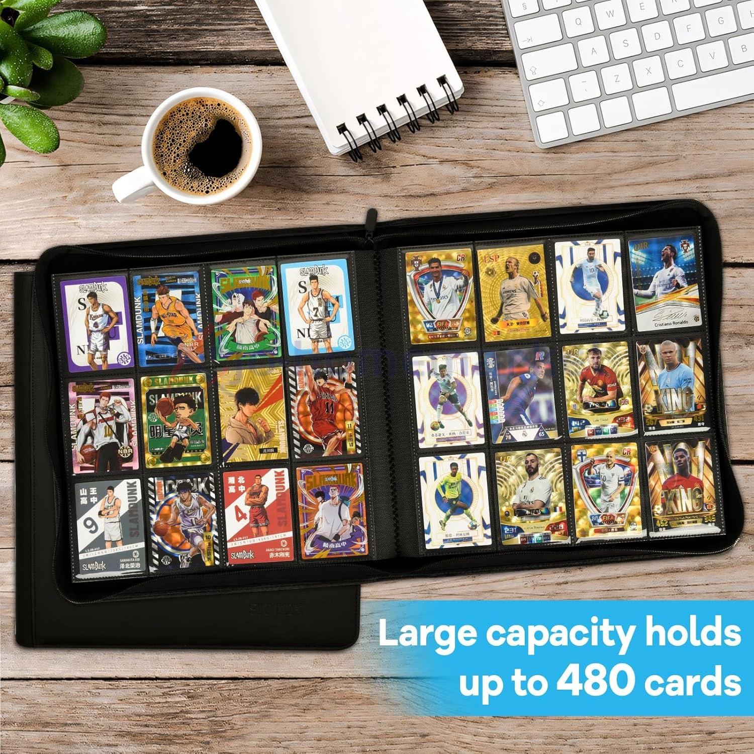 🔥Card Binder-12 Pockets Trading Card Binder for Holding 480 Cards with 20 Pages