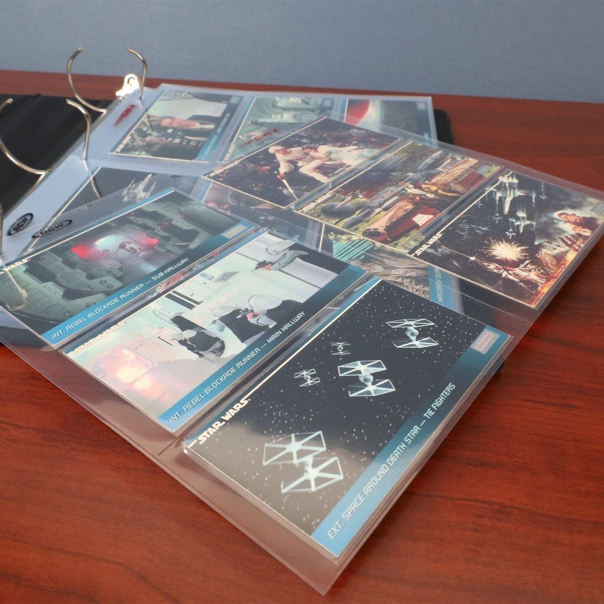100 Tall Trading Gaming Sport Cards Album Pages 6 Pockets BCW Long Term Storage