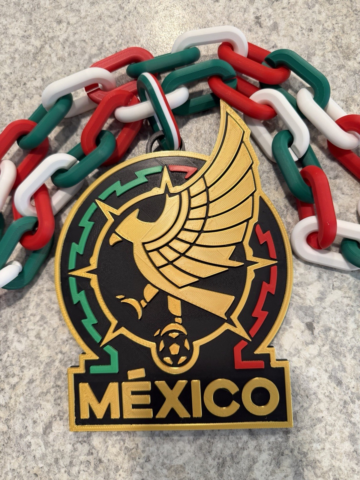 Mexico Soccer FIFA World Cup Logo Pendant Hype Chain- Gold (FAST FREE SHIP!)